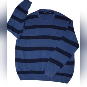 Chaps Striped Crewneck Sweater-100% Cotton-XXL